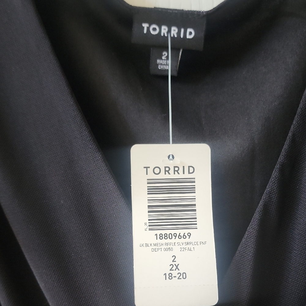 Torrid Black Ruffled Blouse - Picture 2 of 3